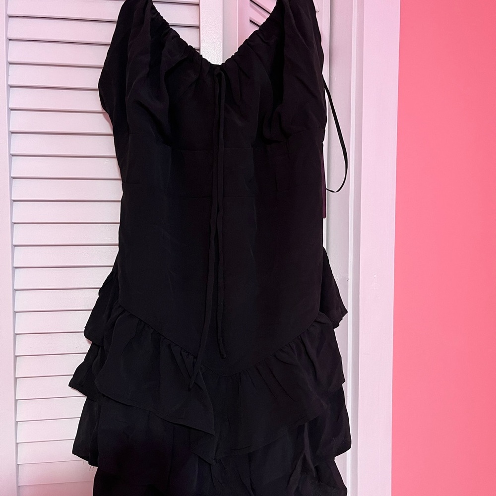 Elegant Black Ruffled Dress
